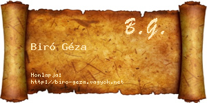 Biró Géza névjegykártya