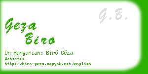 geza biro business card
