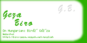 geza biro business card